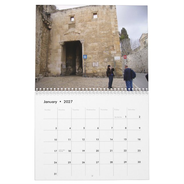 2012 den gammala staden av Jerusalem Kalender (Jan 2027)