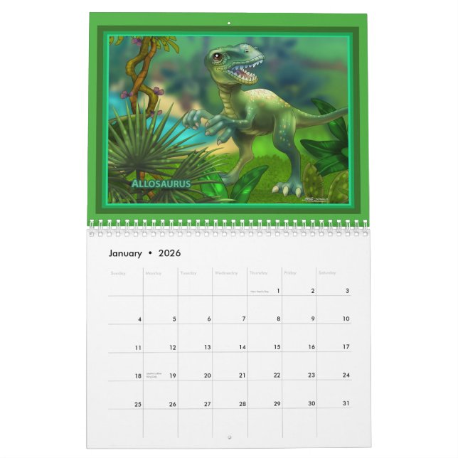 2012 Dinosaurier Kalender (Jan 2026)
