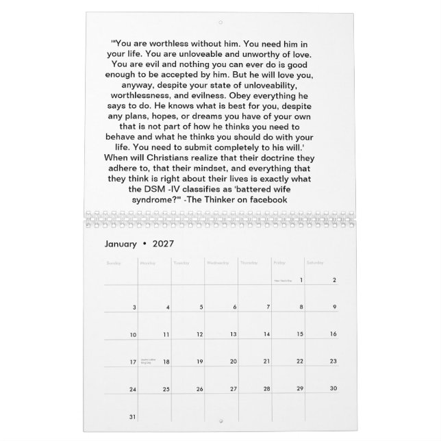 2012: Ett år i ateistcitationstecken av tänkaren Kalender (Jan 2027)