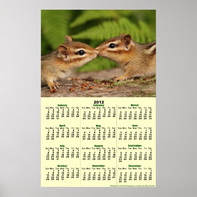 2012 Kalender - Baby Chipmunks Affischkalender Poster (Framsidan)