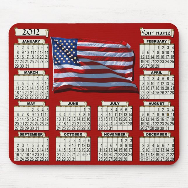 2012 kalender Mousepad Musmatta (Framsidan)
