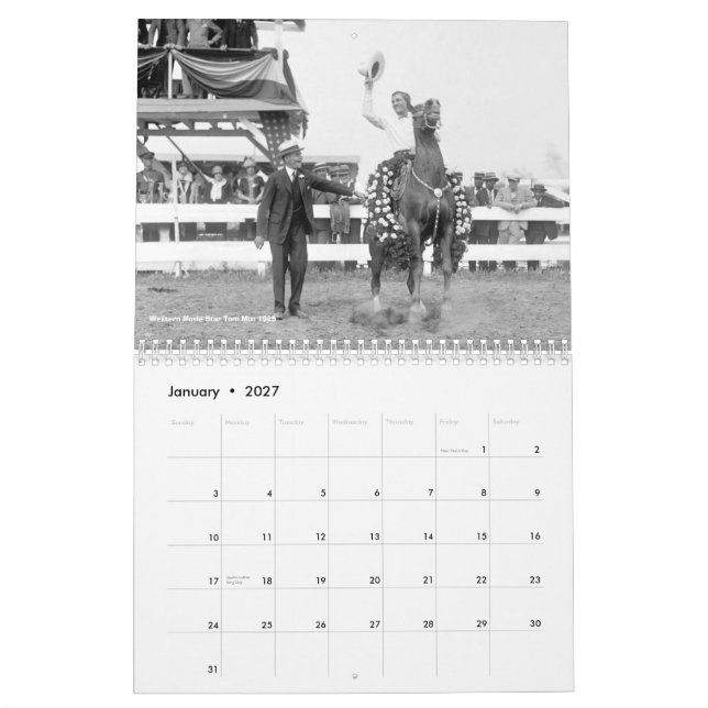 2012 kalender - tidiga 1900shästfoto (Jan 2027)