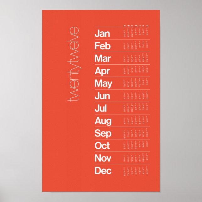2012 Kalendern Poster - Helvetica Grid System (Framsidan)