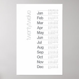 2012 Kalendern Poster - Helvetica Grid System