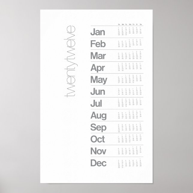 2012 Kalendern Poster - Helvetica Grid System (Framsidan)