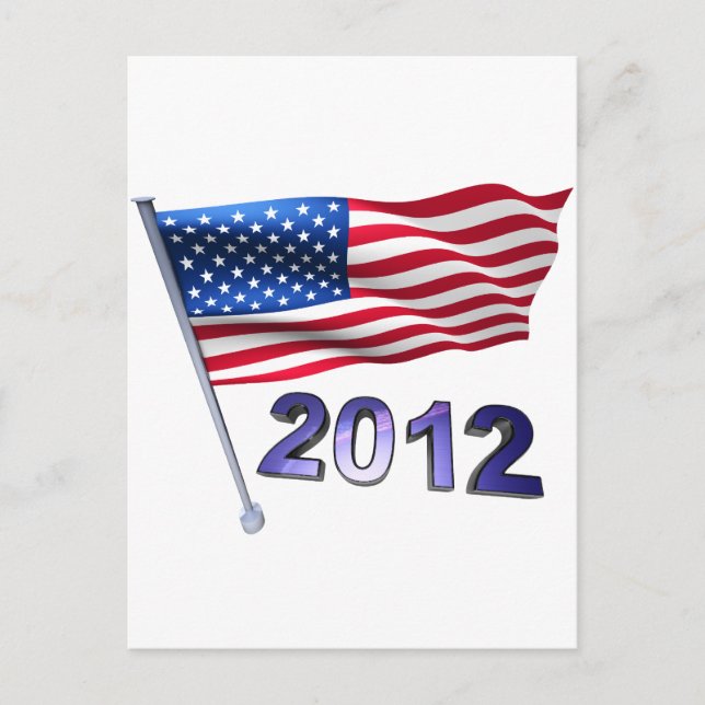 2012 med USA flagga Vykort (Framsida)