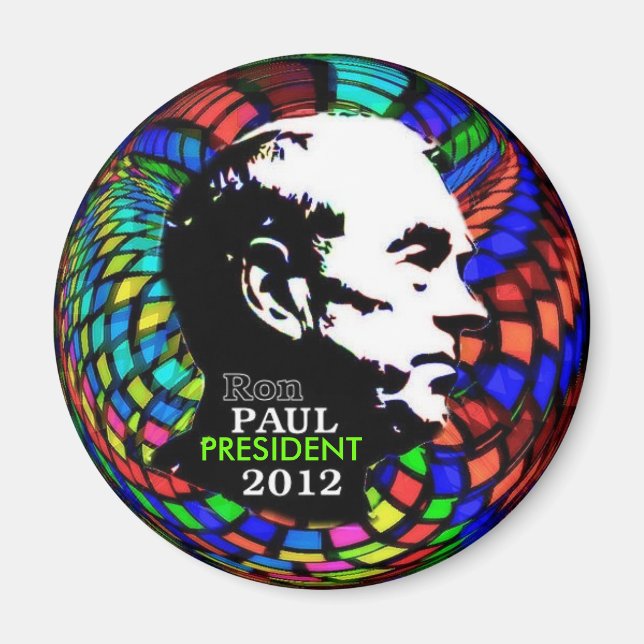 2012 Ron Paul Psychedelic Magnet (Framsidan)