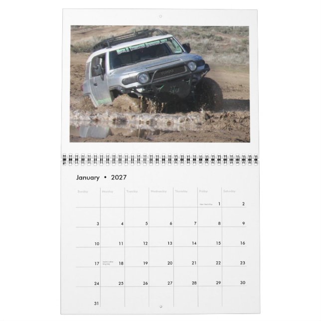 2012 så kryssarekalender för Cal FJ Kalender (Jan 2027)