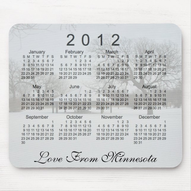 2012 Scenisk Kalender Musmatta (Framsidan)