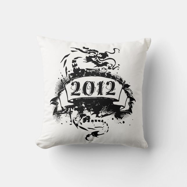 2012 - Svart drake - Pillow Kudde (Framsida)