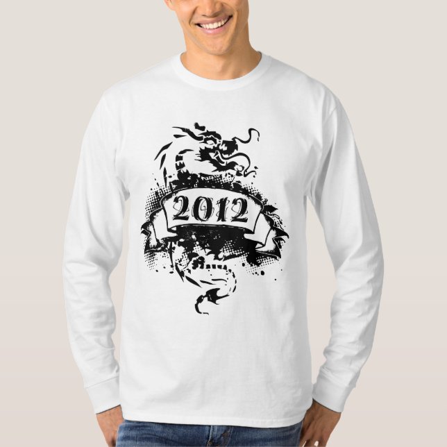 2012 - Svart drake, vintage - T-Shirt (Framsida)