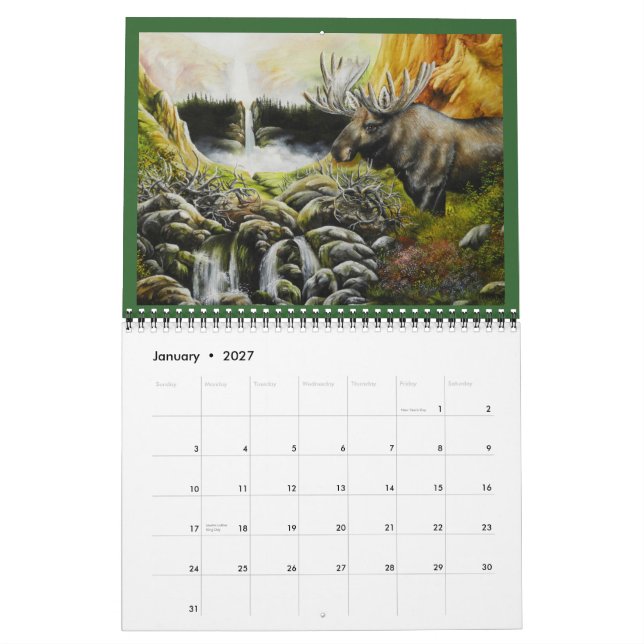 2012 Wildlife Art Calendar Art av David Paul Kalender (Jan 2027)