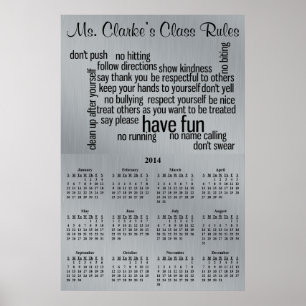 2013-2014 Skolkalender Regler Poster