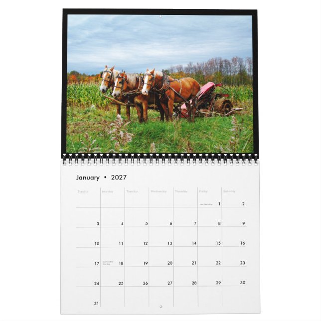 2013 Amish land och gammal ladugårdkalender Kalender (Jan 2027)
