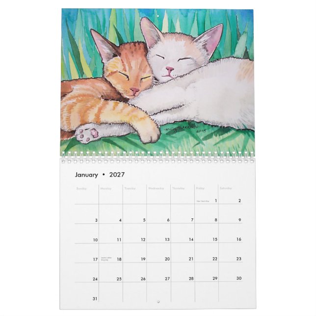 2013 års kattkalender från Molly Harrison Kalender (Jan 2027)