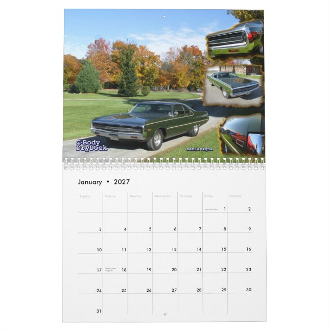 2013 C-Förkroppsliga den Mopar kalendern Kalender (Jan 2027)