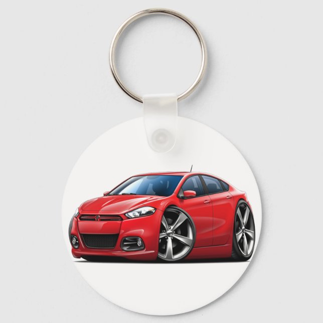 2013 Dodge Dart Red Car Nyckelring (Framsida)