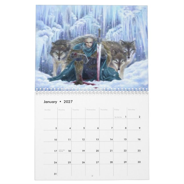 2013 fantasikalender - konst av Mitzi Sato-Wiuff Kalender (Jan 2027)