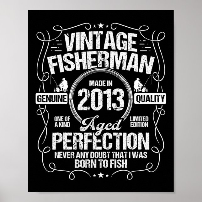 2013 Fiske Födelsedag För Fiskare 2013 År Född Poster (Framsidan)