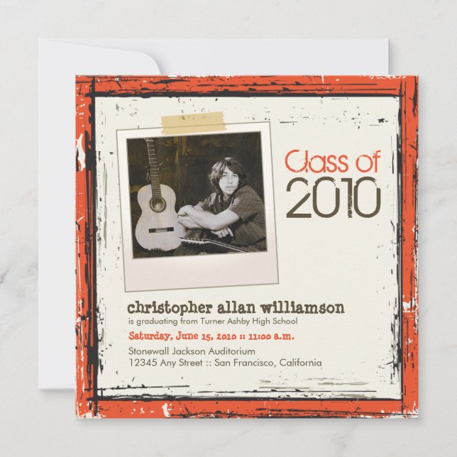 2013 Grunge-examensbevis (orange) Meddelande (Framsida)