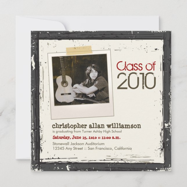 2013 Grunge-examensbevis (svart) Meddelande (Framsida)