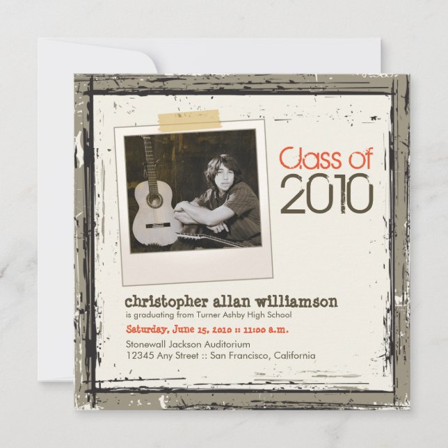 2013 Grunge-examensbevis (taupe) Meddelande (Framsida)