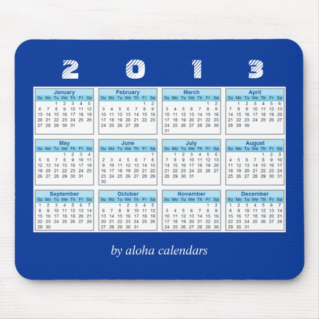 2013 kalender Mousepad Musmatta (Framsidan)
