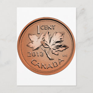 2013 kanadensisk penny vykort