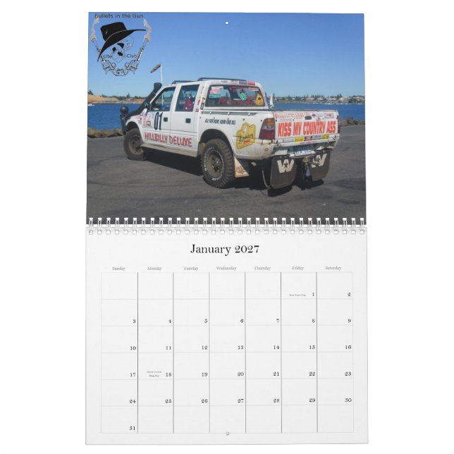 2013 kulor i kalendern för vapenUteklubb Kalender (Jan 2027)