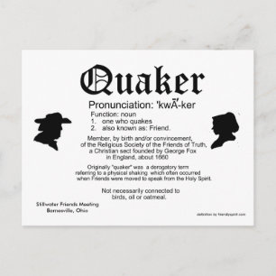 2013 mini- kalenderdefinition av en Quaker Vykort