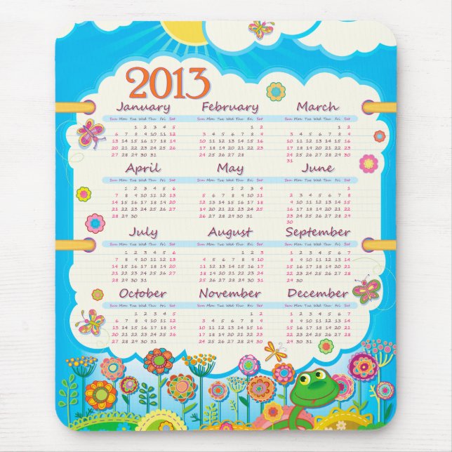 2013 Mousepad Kalender 3 Musmatta (Framsidan)