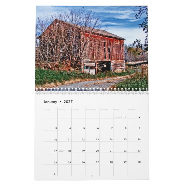 2013 stora gammala härliga lantliga ladugårdar kalender (Jan 2027)