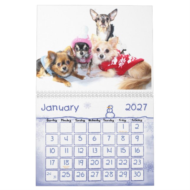 2013 tvångsmässiga Chihuahuaoordningkalender Kalender (Jan 2027)