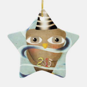 2013 Uggla Julgransprydnad Keramik