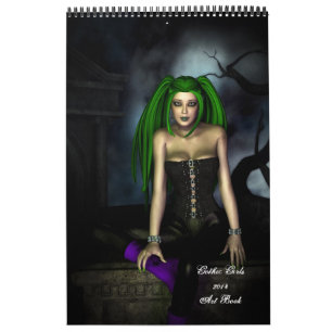 2014 års Gothic Girls Art Bok-kalender Kalender