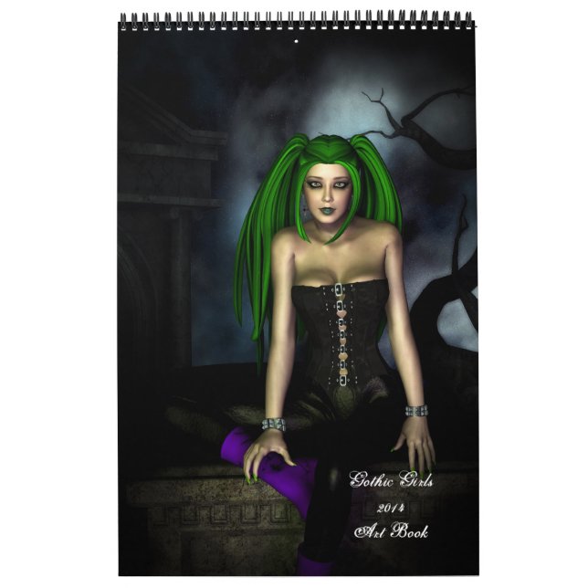 2014 års Gothic Girls Art Bok-kalender Kalender (Omslag)