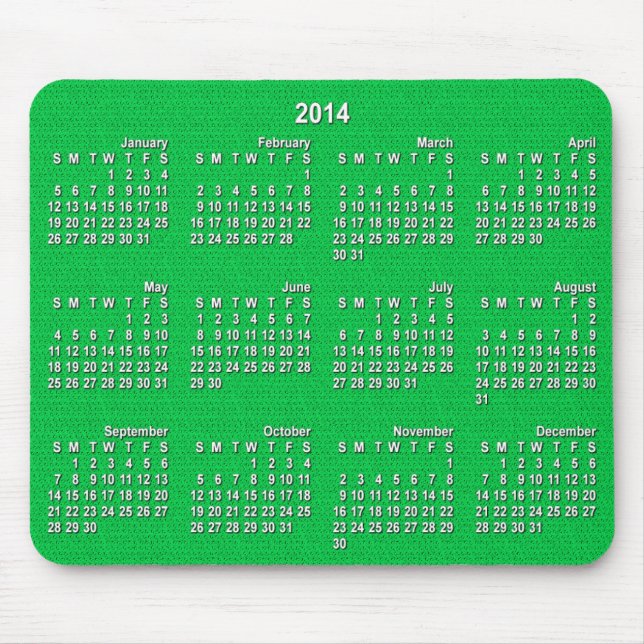 2014 års kalender - Grönten Sticka Musmatta (Framsidan)