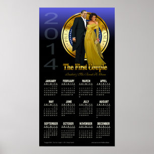 2014 års president Barack och Michelle Obama-kalen Poster