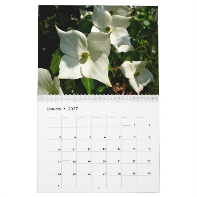 2014 blommor kalender (Jan 2027)
