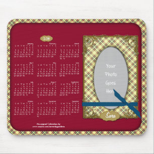 2014 Calendar Mousepad-Tartan Blue Raspberry Musmatta
