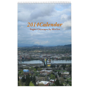 2014 Cityscapes för kalender Fuglee av minimum