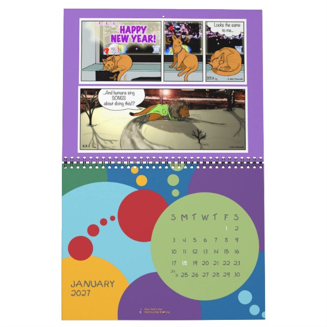 2014 Daglig Abyssinansk Tecknad Kalender (Jan 2027)