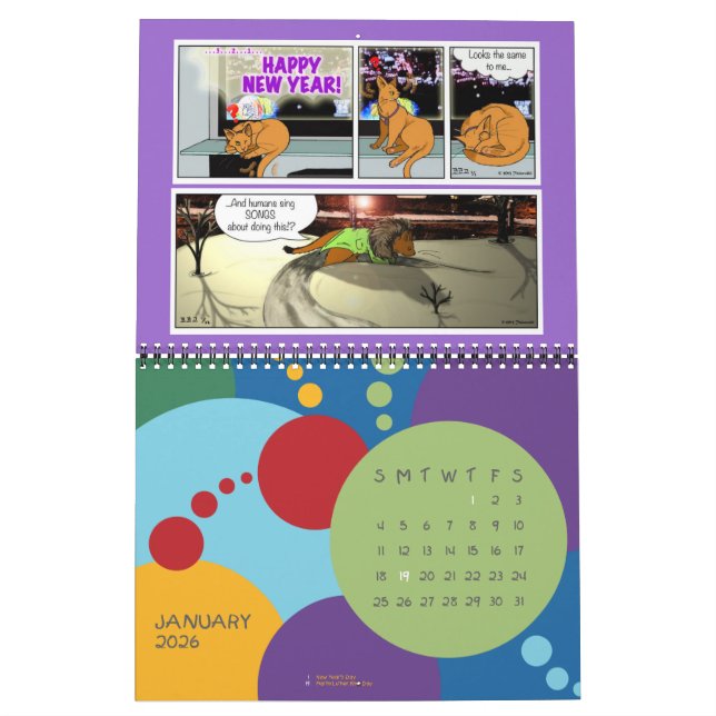 2014 Daglig Abyssinansk Tecknad Kalender (Jan 2026)