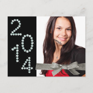 2014 Diamond Bling Glitter Ribbon Photo Studenten Inbjudningar