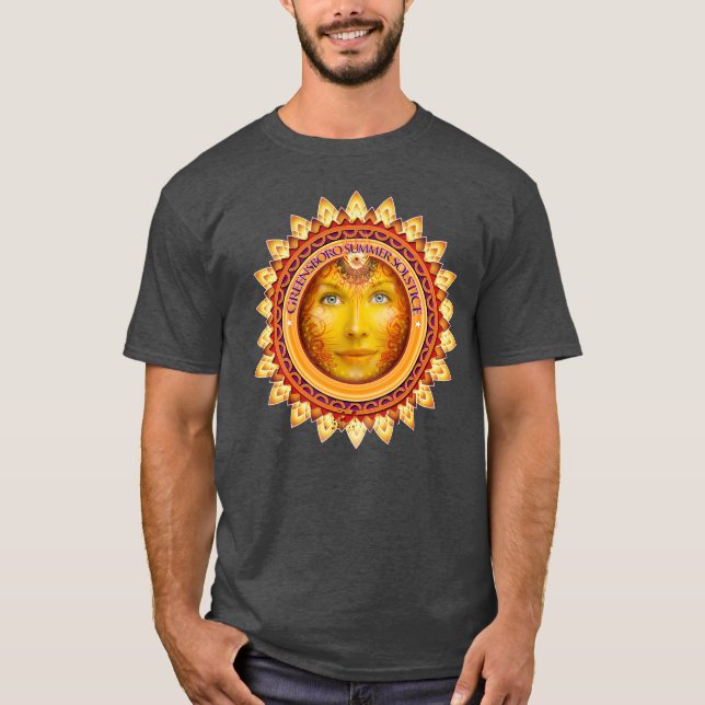 2014 Greensboro Summer Solstice Festival Grått T Shirt (Framsida)