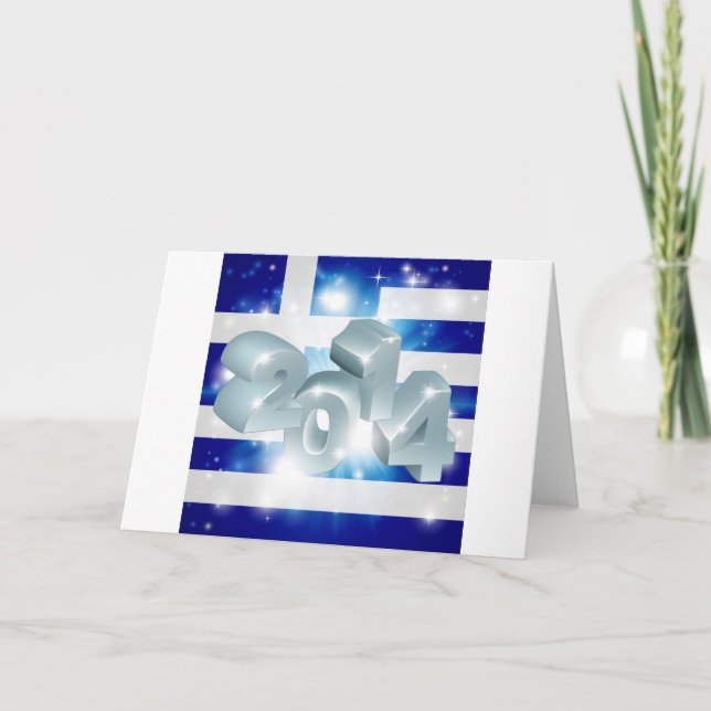 2014 Grekiska flagga Helgkort (Framsida)