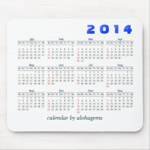2014 kalender enkla Mousepad Musmatta