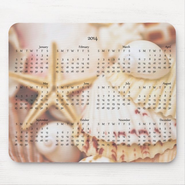 2014 kalender - snäckskal Mousepad Musmatta (Framsidan)