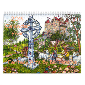 2014 kalenderår - fantasikonster vid räkningen kalender