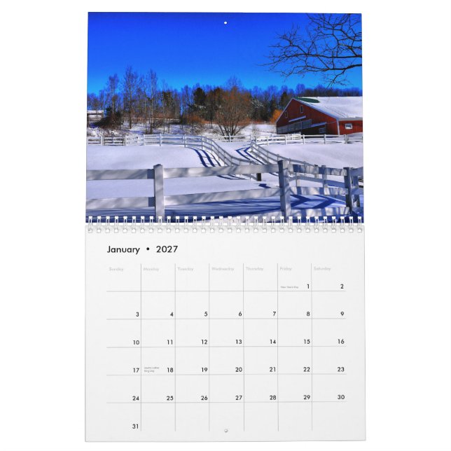 2014 ladugårdar av New England - 2 Kalender (Jan 2027)